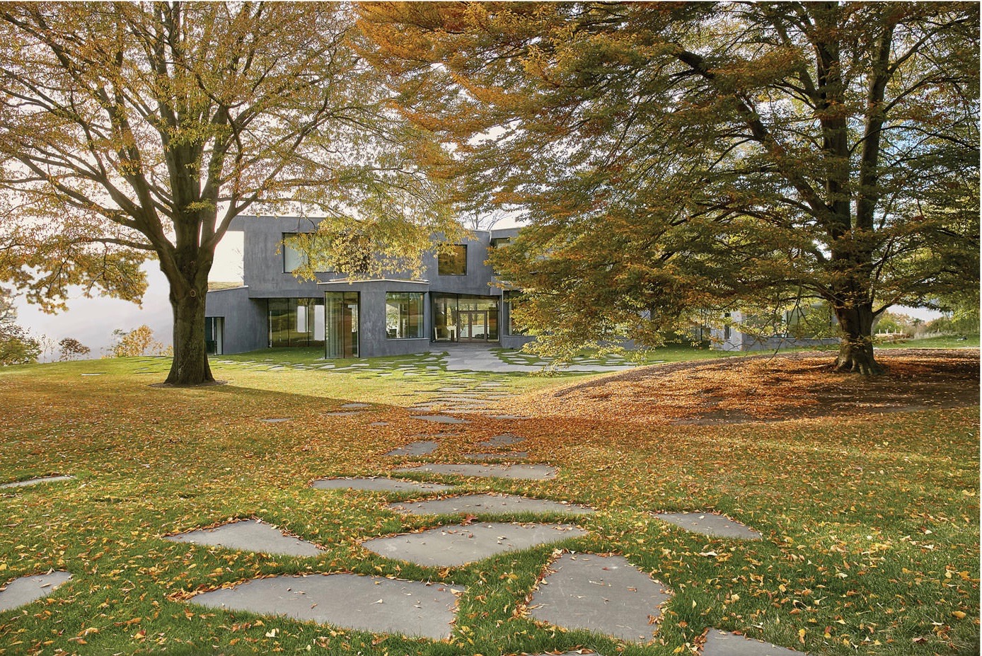 A Stone Path Leading To A House
