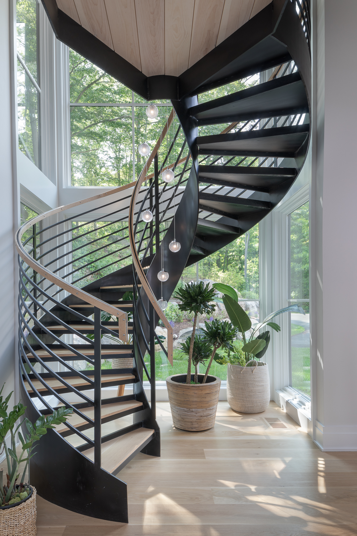 A Modern Home's Spiral Staircase
