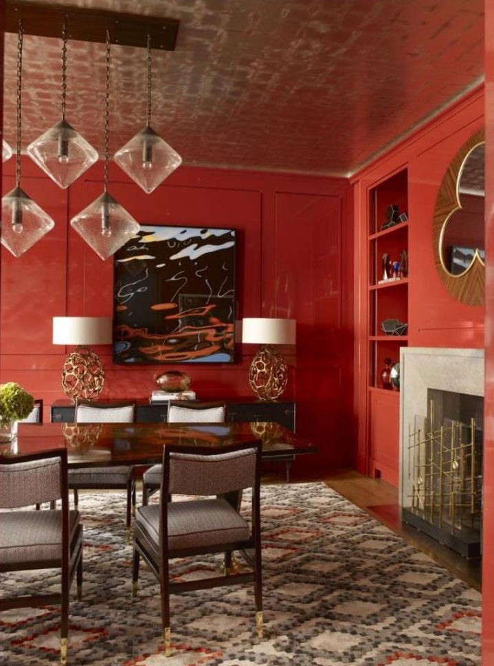 Living Room Painted In Red